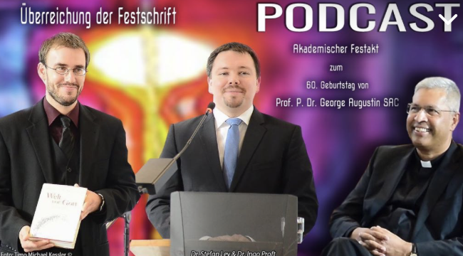 Überreichung der Festschrift - S. Ley, I. Proft, M. Schulze (Hg): Welt vor Gott für George Augustin